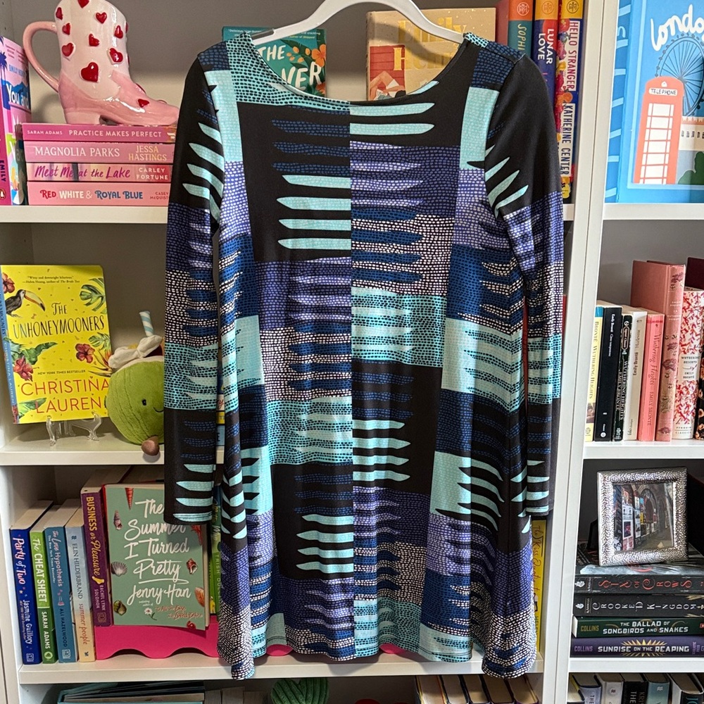 Mara Hoffman Blue and Black Patterned Dress